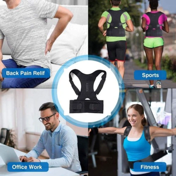 Posture Corrector Magnetic Straps - Adjustable, Black